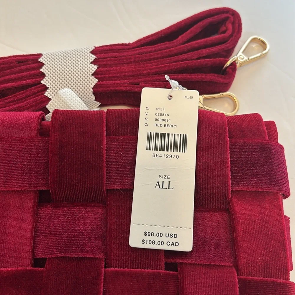 Anthropologie Lindy Woven Clutch Velvet Edition NWT - Picture 7 of 8